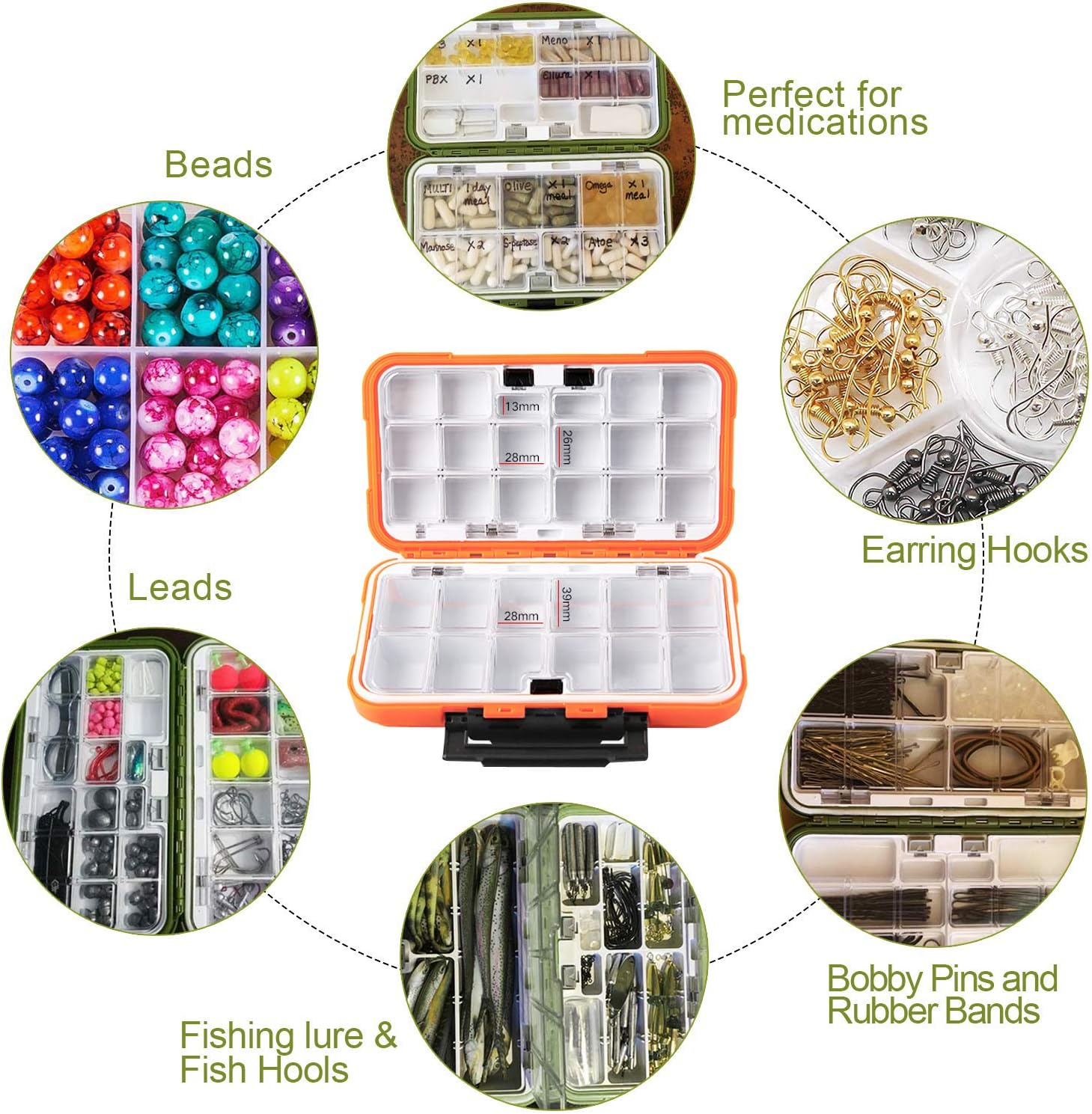 YUKI Fishing Lure Boxes, Bait Storage Case Fishing Tackle Storage Trays Accessory Boxes Thicker Plastic Hooks Organizer for Vest Casting Fly Fishing - Image 2