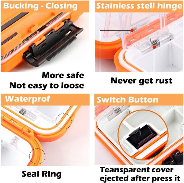 YUKI Fishing Lure Boxes, Bait Storage Case Fishing Tackle Storage Trays Accessory Boxes Thicker Plastic Hooks Organizer for Vest Casting Fly Fishing - Image 4